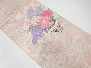 慶祥花篭文織り出し　袋帯